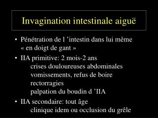 Invagination intestinale aiguë