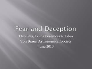 Fear and Deception