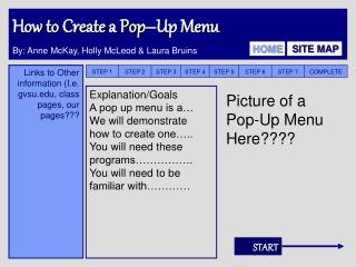 How to Create a Pop–Up Menu