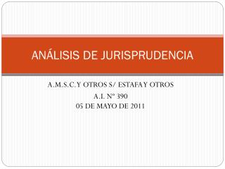 ANÁLISIS DE JURISPRUDENCIA