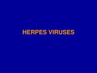 HERPES VIRUSES