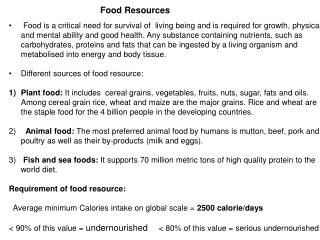 Food Resources