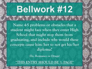 Bellwork #12