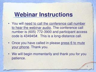 Webinar Instructions