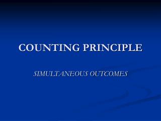 COUNTING PRINCIPLE