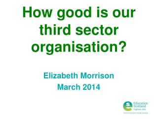 How good is our third sector organisation?