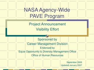 NASA Agency-Wide PAVE Program