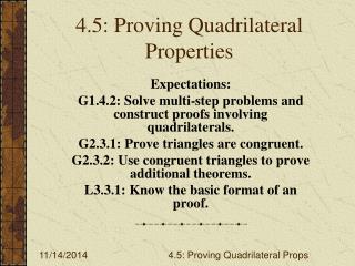 4.5: Proving Quadrilateral Properties