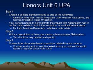 Honors Unit 6 UPA