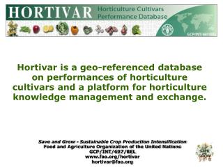 Save and Grow - Sustainable Crop Production Intensification