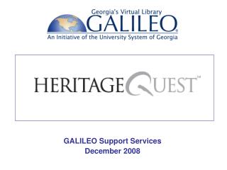 GALILEO Support Services December 2008