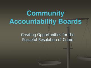 Community Accountability Boards