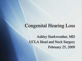 Congenital Hearing Loss