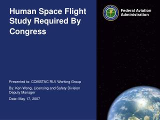 Human Space Flight Study Required By Congress