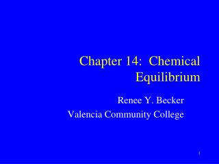 Chapter 14: Chemical Equilibrium