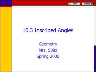 10.3 Inscribed Angles