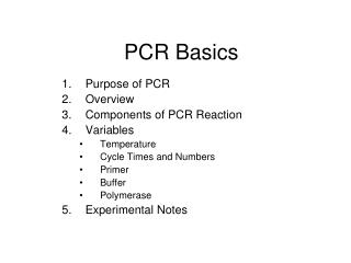 PCR Basics