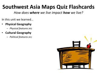 Southwest Asia Maps Quiz Flashcards How does where we live impact how we live?
