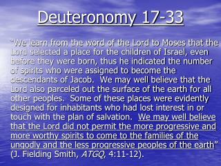 Deuteronomy 17-33