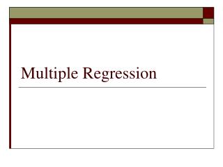 Multiple Regression