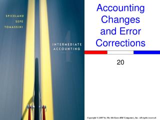 Accounting Changes and Error Corrections