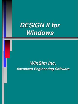 DESIGN II for Windows