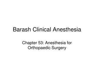 Barash Clinical Anesthesia