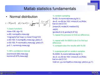 Matlab statistics fundamentals