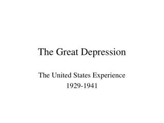 The Great Depression