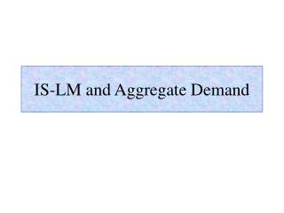 IS-LM and Aggregate Demand