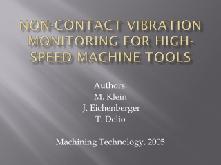 Non-Contact vibration monitoring for high-Speed machine tools