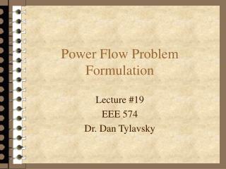 Power Flow Problem Formulation