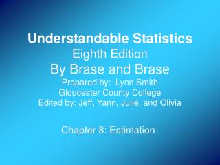 Chapter 8: Estimation