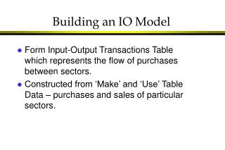 Building an IO Model