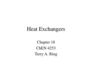 Heat Exchangers