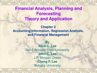 Financial Analysis, Planning and Forecasting Theory and Application