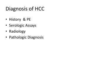 Diagnosis of HCC