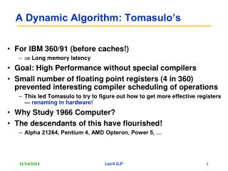 A Dynamic Algorithm: Tomasulo’s