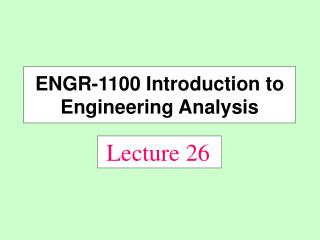 Lecture 26
