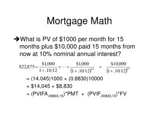 Mortgage Math
