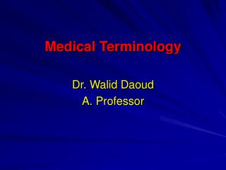 Medical Terminology