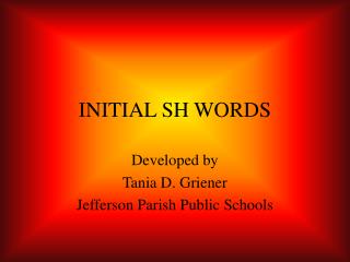 INITIAL SH WORDS