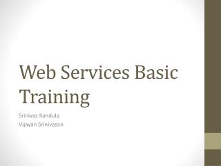 Web Services Basic Training