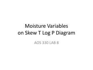 Moisture Variables on Skew T Log P Diagram