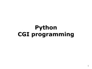 Python CGI programming