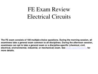 FE Exam Review Electrical Circuits