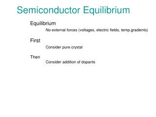 Semiconductor Equilibrium