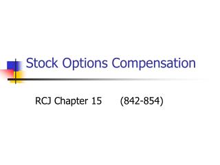 Stock Options Compensation