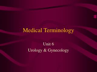 Medical Terminology