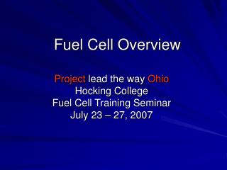 Fuel Cell Overview